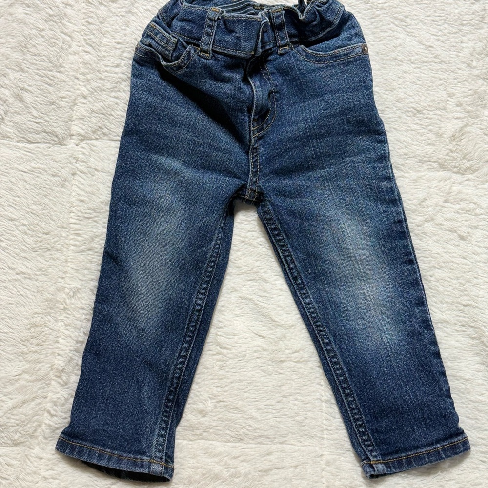 OshKosh B'gosh Classic Blue Jeans Adjustable Waist for Kids Sz 18 Mo
